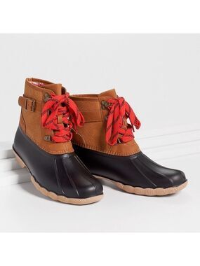 Maurices Jade Side Buckle Lace Up Duck Boot